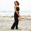 Black Wide Leg Cotton Pants 6
