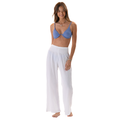 White Wide Leg Beach Cotton Pants 3
