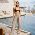 Stone Wide Leg Cotton Pants 6