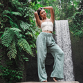 Sage Wide Leg Cotton Pants 5