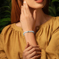 Soothing Rhythm Aquamarine March Birthstone Evil Eye Bracelet 2
