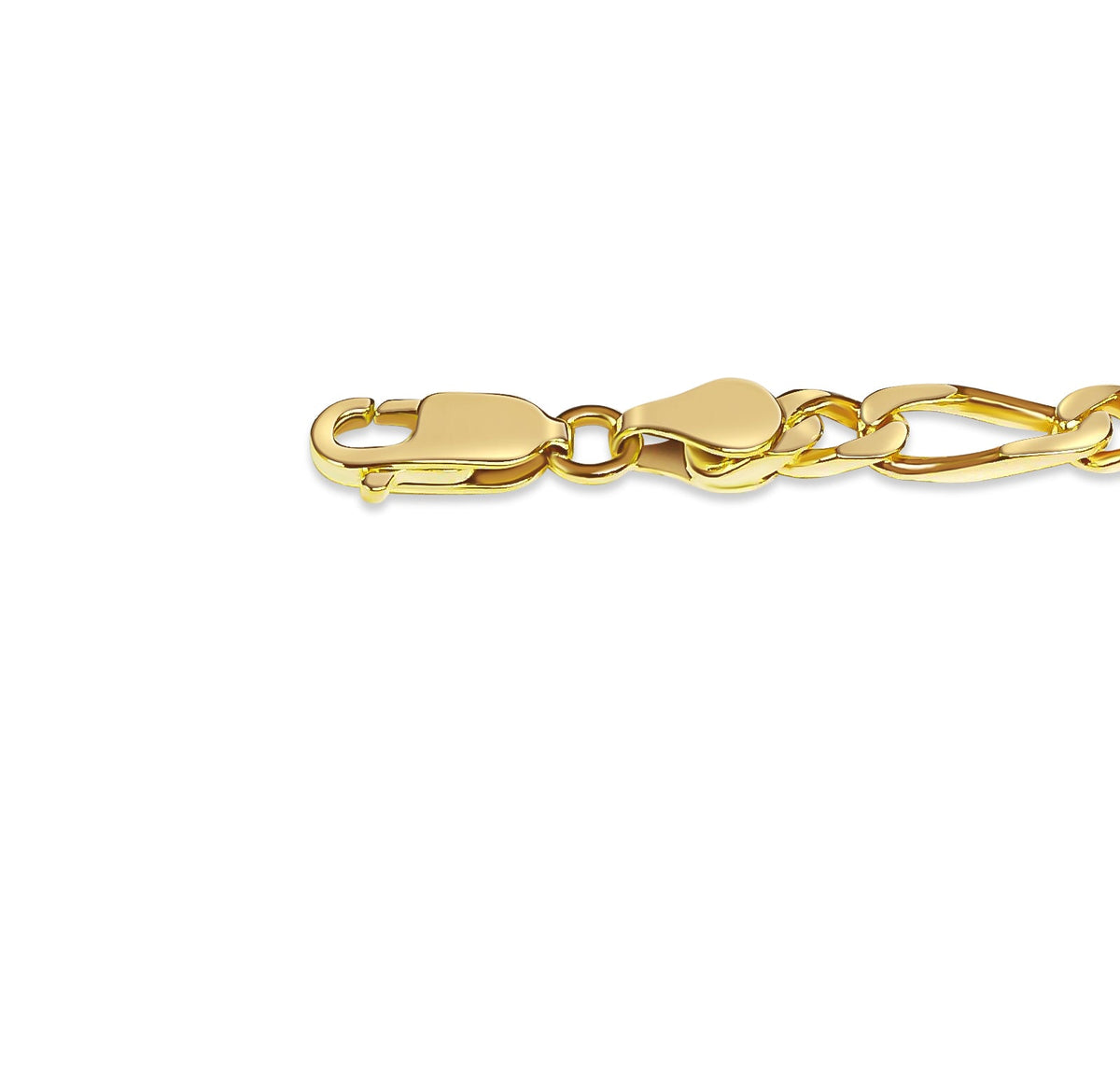 Figaro Solid White/Yellow/Rose Gold Handmade Necklace, 5mm, 16-30 Inch