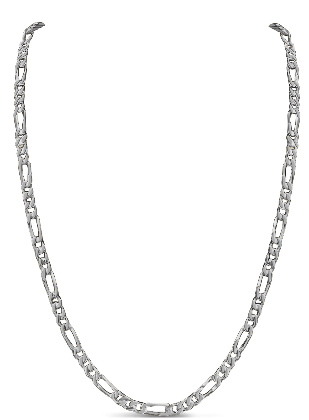 Figaro Solid White/Yellow/Rose Gold Handmade Necklace, 5mm, 16-30 Inch