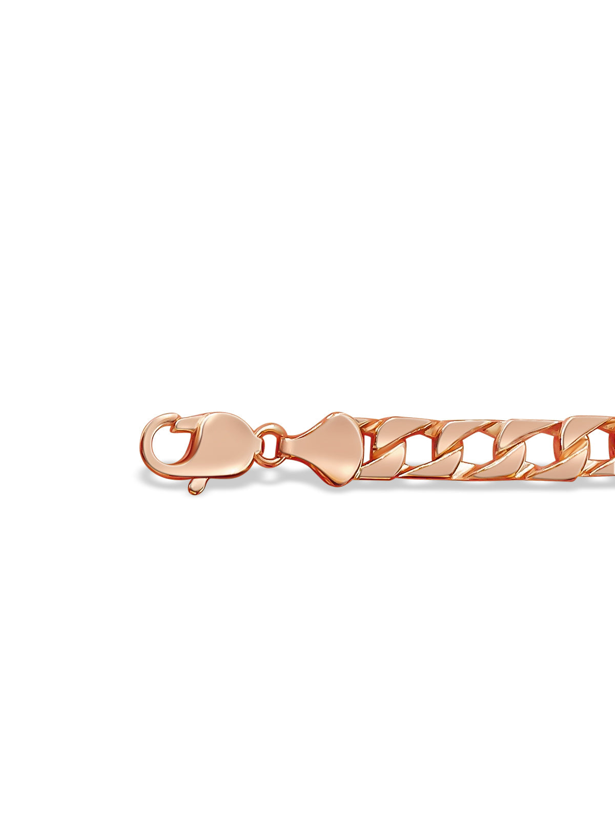 Curb Solid White/Yellow/Rose Gold Handmade Necklace, 8mm, 16-30 Inch, from 39.2 g