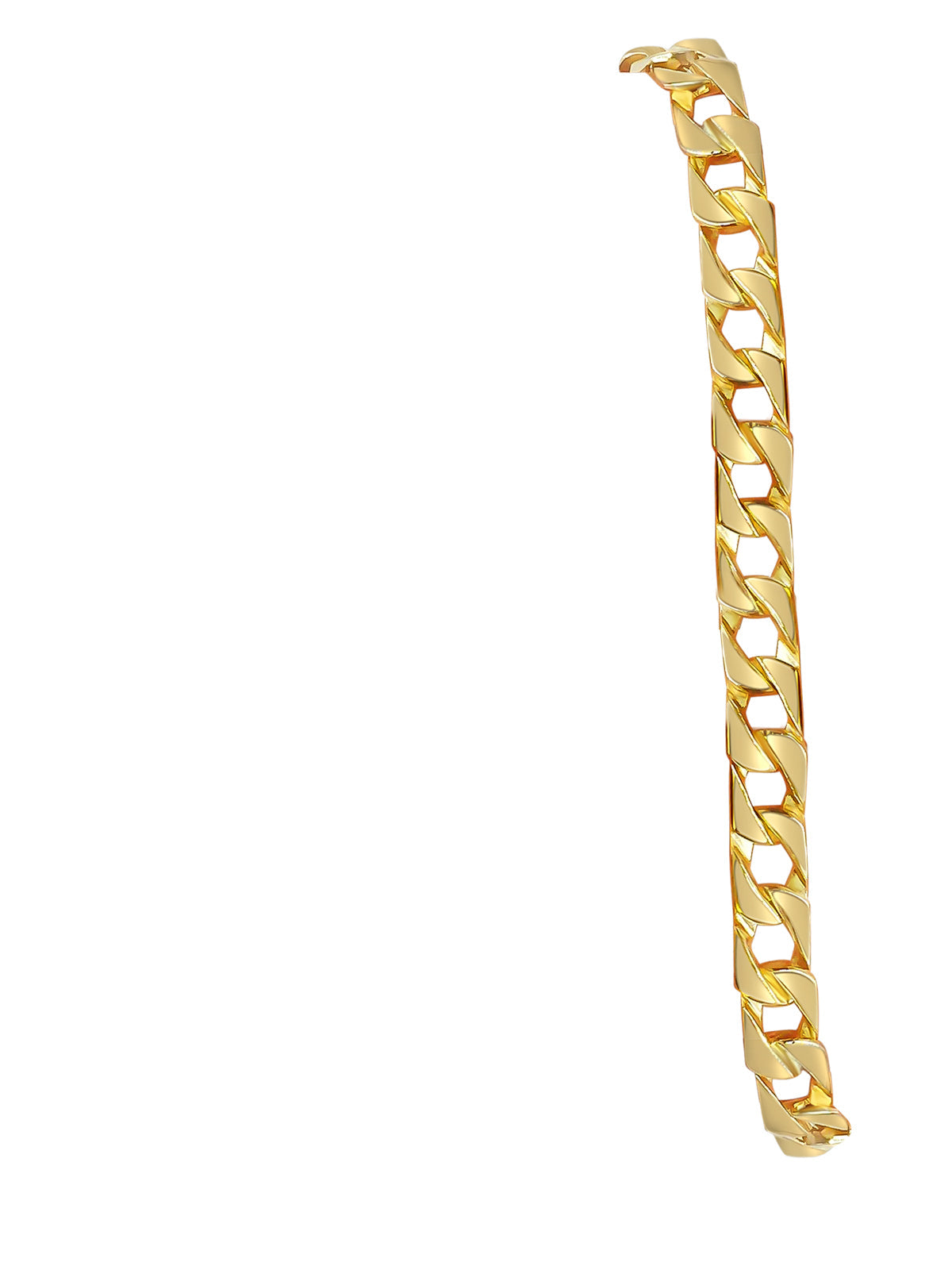 Curb Solid White/Yellow/Rose Gold Handmade Bracelet, 8mm, 6.5-10 Inch, from 24.5 g