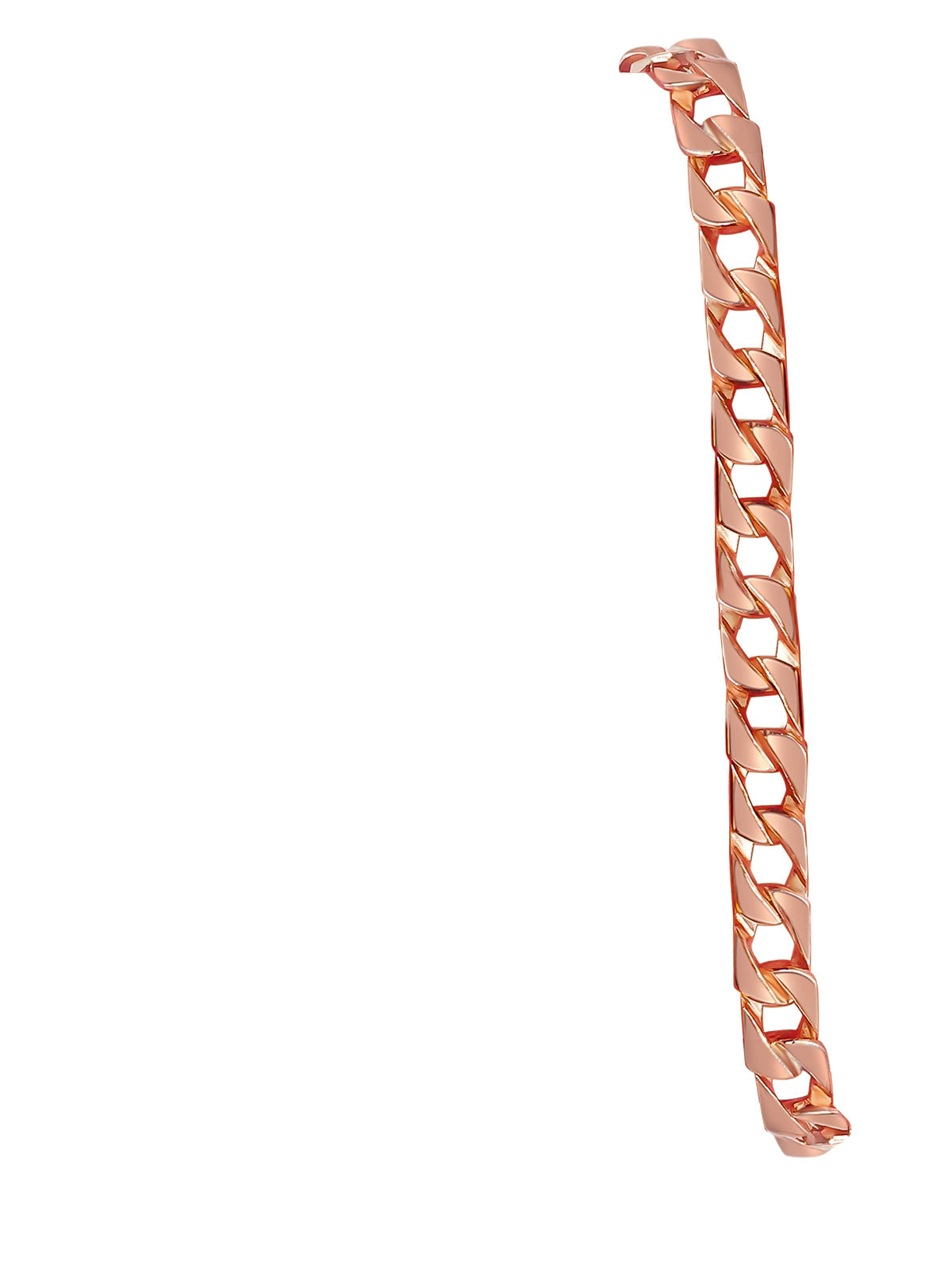 Curb Solid White/Yellow/Rose Gold Handmade Bracelet, 8mm, 6.5-10 Inch, from 24.5 g