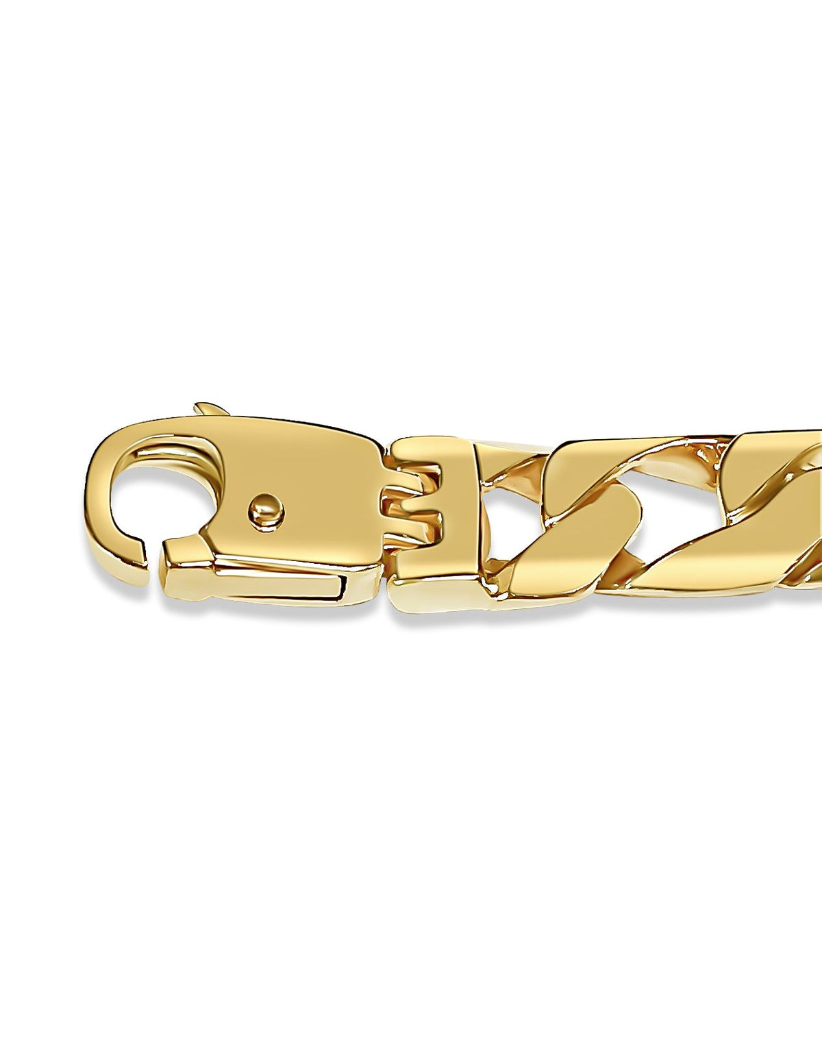 Curb Solid White/Yellow/Rose Gold Handmade Bracelet, 10mm, 6.5-10 Inch, from 50.7 g