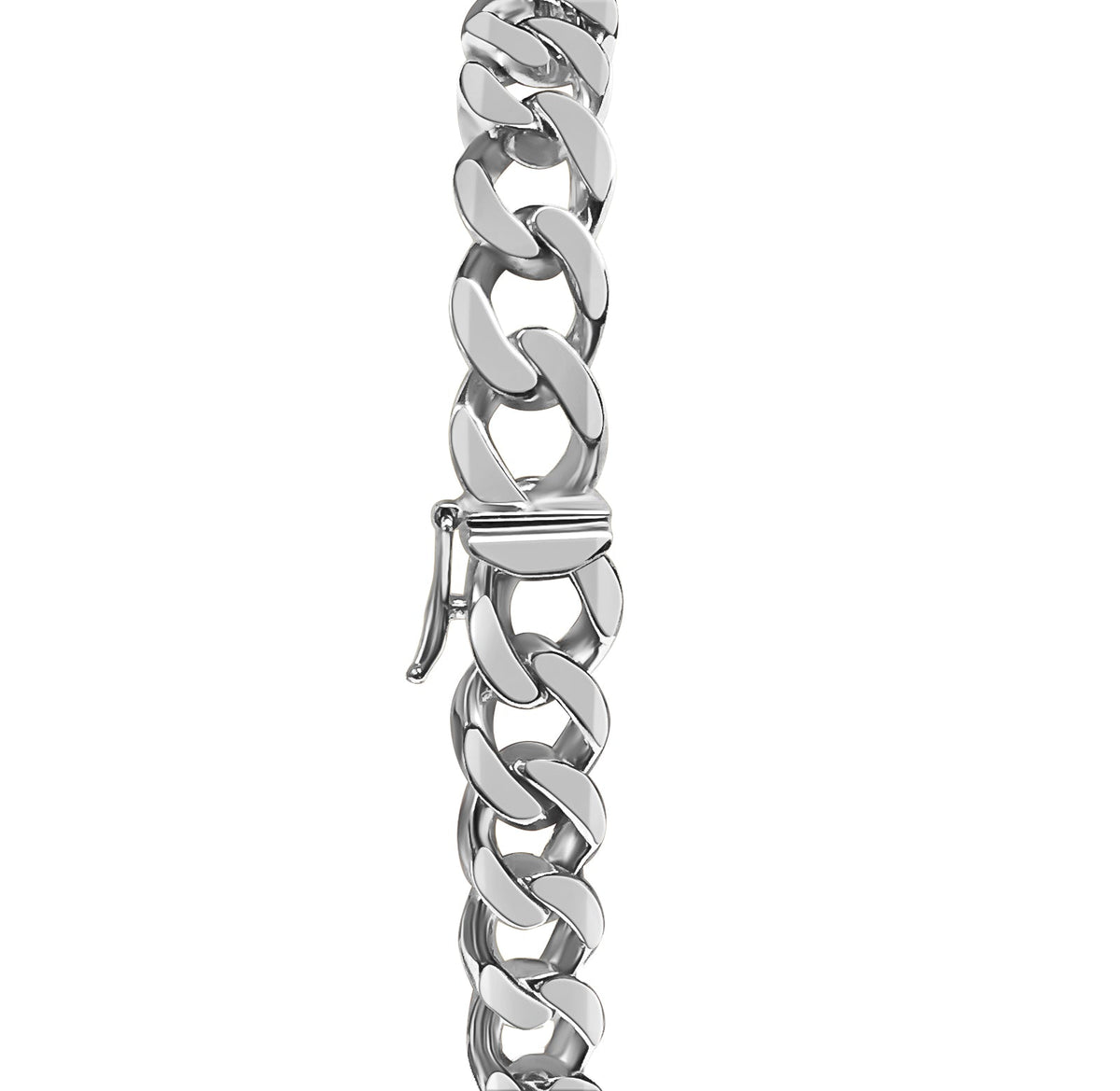 Curb Solid White/Yellow/Rose Gold Handmade Bracelet, 9mm, 6.5-10 Inch, from 36.0 g