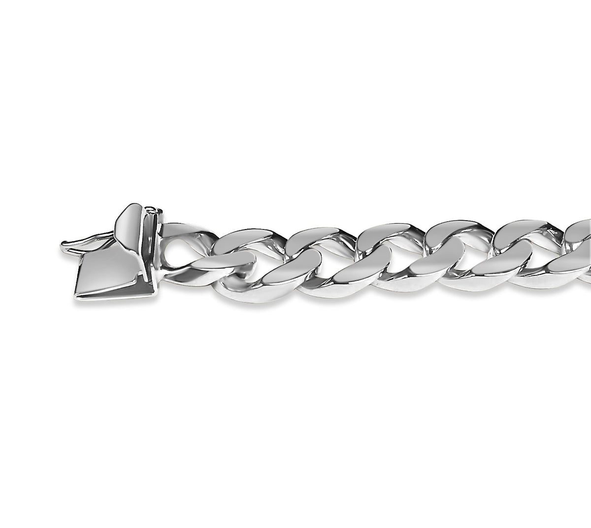 Curb Solid White/Yellow/Rose Gold Handmade Bracelet, 9mm, 6.5-10 Inch, from 36.0 g