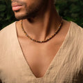 Bold Heart Tiger's Eye Heishi Choker Necklace 2