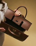 Oriana (brown) - Italian calf leather women's handbag (with shoulder strap) 4
