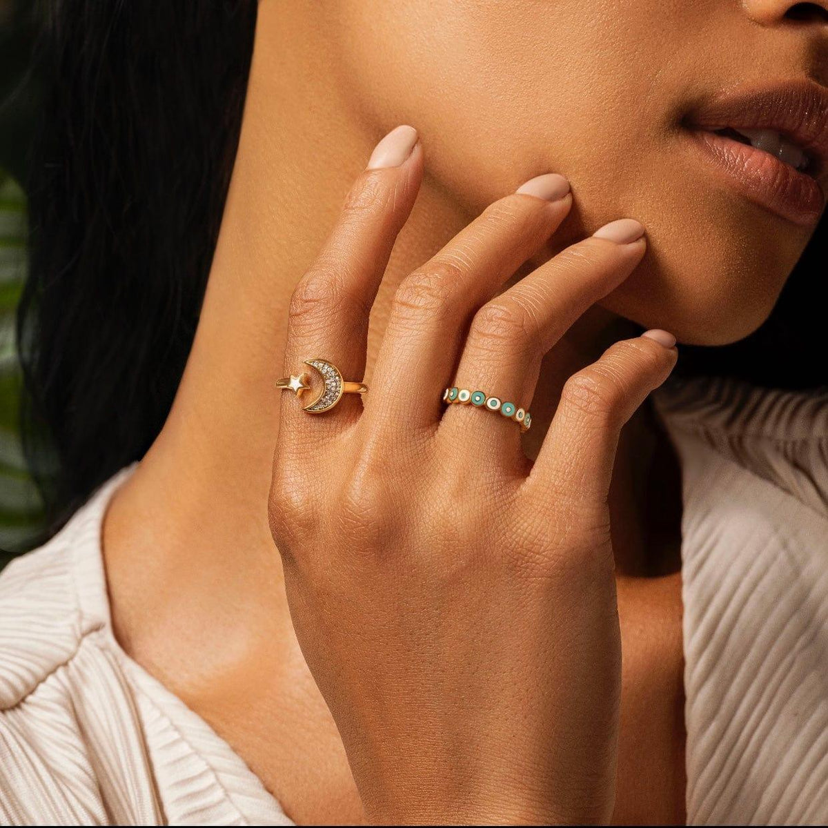 Intuitive Power Moon & Star Ring