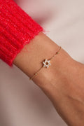 Star of David Delicate Pave Beaded Chain Bracelet 2