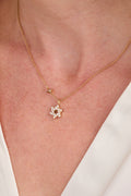 Star of David Delicate Pave Crystal Pendant Necklace 2