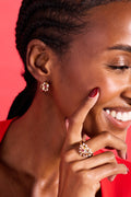 Puffy Heart Gemstone And Pearl Statement Ring 4