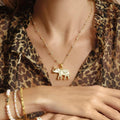 Infinite Wisdom - Gold Plated Elephant Pendant Necklace 2