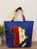 Denim African Map Tote Bag 2