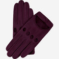 Alessa (berry) - Classic Italian lambskin leather driving gloves 2