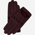 Alessa (oxblood) - Classic Italian lambskin leather driving gloves 2