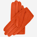 Alessa (orange) - Classic Italian lambskin leather driving gloves 3