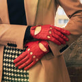 Alessa (red) - Classic Italian lambskin leather driving gloves 10