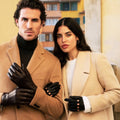 Alessa (black) - Classic Italian lambskin leather driving gloves & touchscreen feature 6