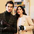 Alessa (black) - Classic Italian lambskin leather driving gloves & touchscreen feature 8