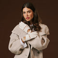 Alessa (white) - Classic Italian lambskin leather driving gloves 1