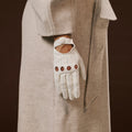 Alessa (white) - Classic Italian lambskin leather driving gloves 8