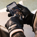 Alonzo (black) - Italian lambskin leather gloves with cashmere lining & touchscreen feature 1