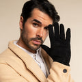 Angelo (black) – Italian suede leather gloves with luxurious cashmere lining 2