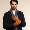 Angelo (cognac) – Italian suede leather gloves with luxurious cashmere lining 8