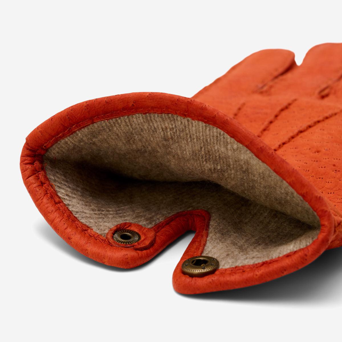 Antonio (orange) - Luxurious Italian peccary leather gloves with cashmere lining
