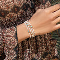 Mindful Cleanse Moonstone Enamel Evil Eye Hamsa Bracelet 2