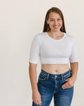 Crew Neck Elbow Sleeve Halftee 1