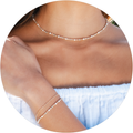 Good Fortune + Growth 2mm Necklace + Layered Bracelet Set 1
