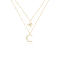 18K Gold Vermeil Crescent Vermeil Necklace 1