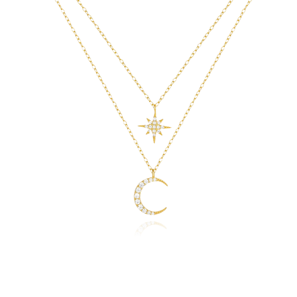 18K Gold Vermeil Crescent Vermeil Necklace