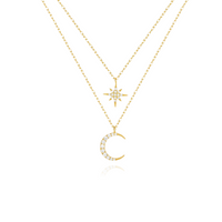 18K Gold Vermeil Crescent Vermeil Necklace