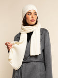 Milano (cream) - Italian 100% cashmere ribbed beanie (unisex) 10