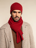 Milano (red) - Italian 100% cashmere ribbed beanie (unisex) 10