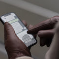 Benjamin (brown) – Thick goatskin leather gloves with warm lambswool lining & touchscreen feature 4