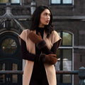 Brooke (brown) – Suede mittens with luxurious sheep fur lining 8