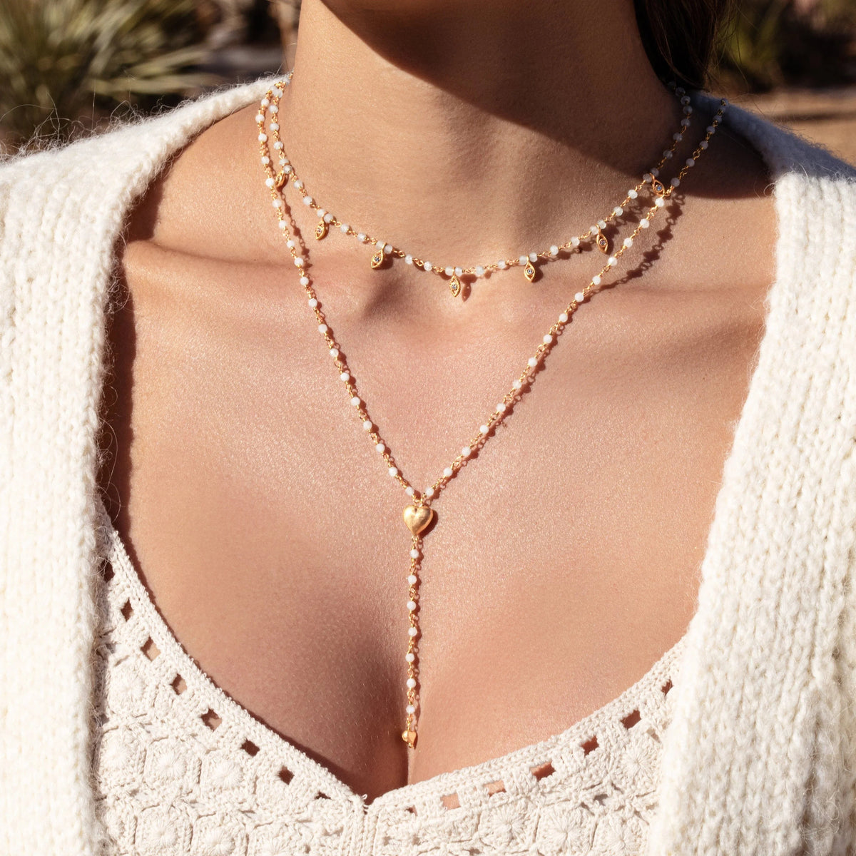 Supreme Love Rose Quartz Heart Gold Plated Necklace
