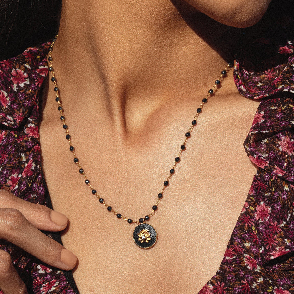 Enlightenment Hope Hematite Lotus Necklace