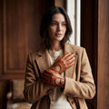 CD4010 (cognac) - Women's Italian Leather Driving Gloves 5