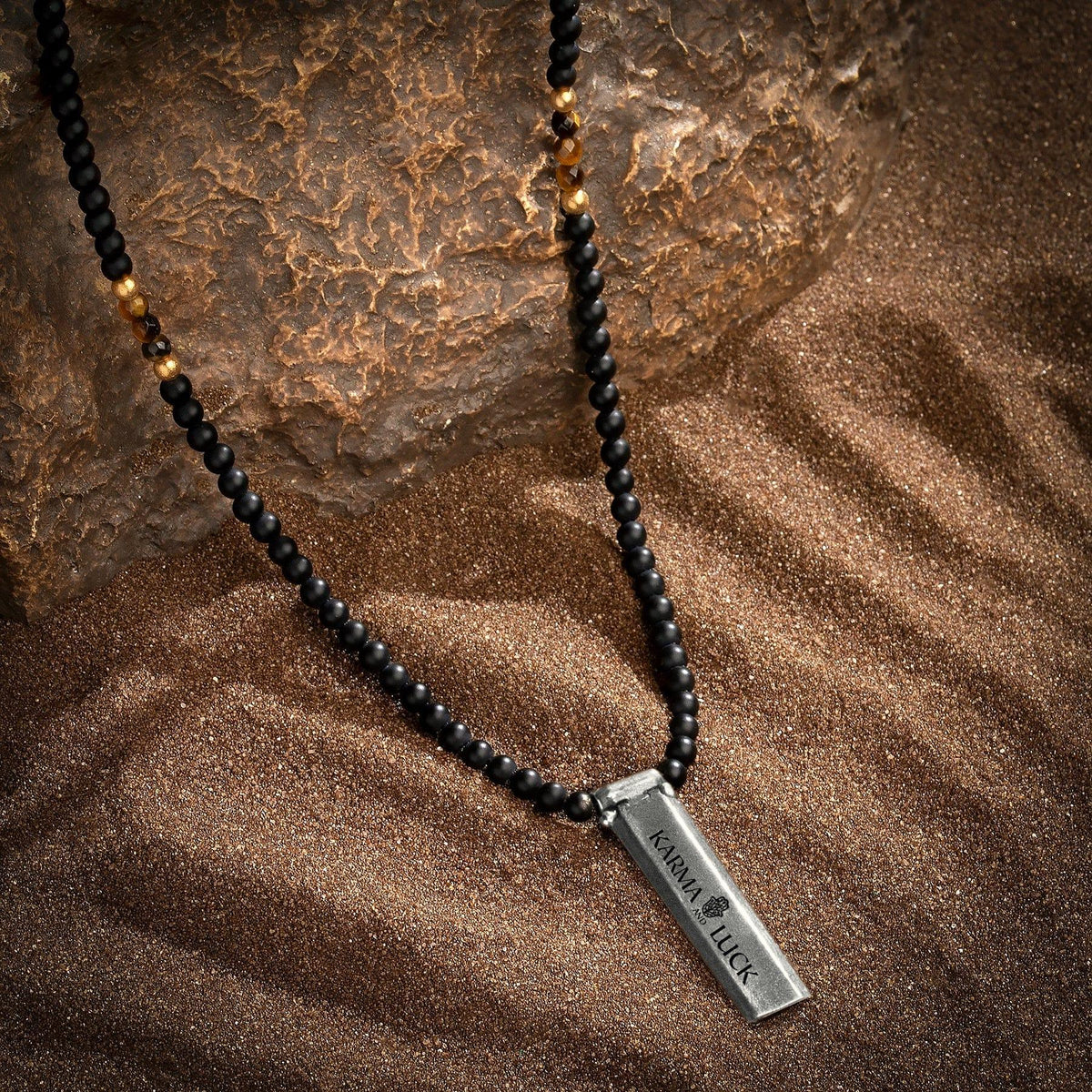 Divine Energy Onyx Tiger's Eye Triple Protection Necklace