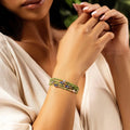 Lucky Shield Jade Enamel Evil Eye Hamsa Bracelet 2