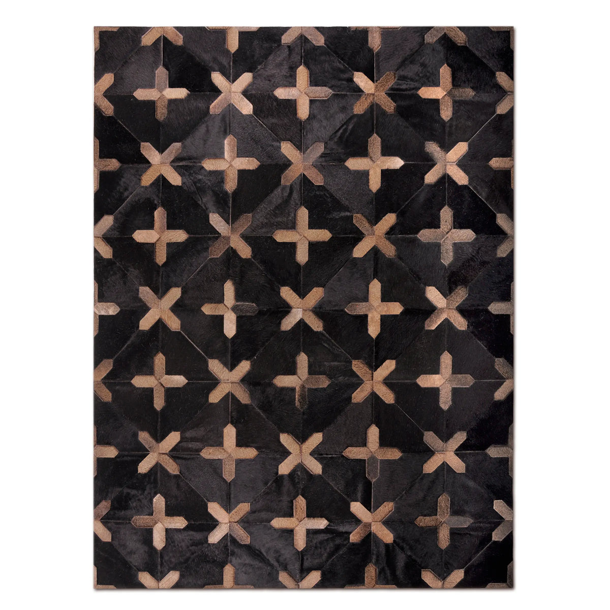 Crosses – Geometric Luxury Leather Rug for Designers