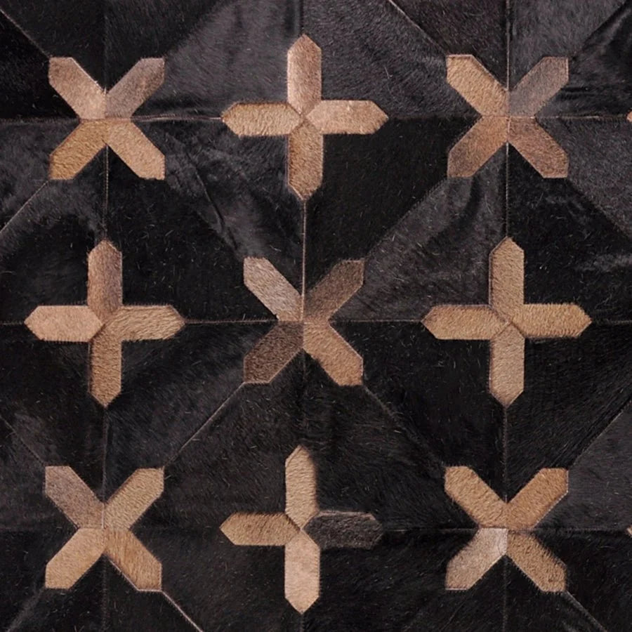 Crosses – Geometric Luxury Leather Rug for Designers